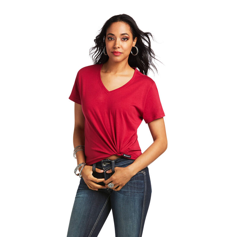 Ariat T-Shirts Damen - Element Rot ( XKFZU-0417 )